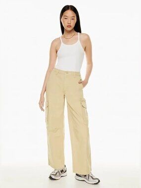 TNA Light Tan Cargo Pants with Utility Pockets